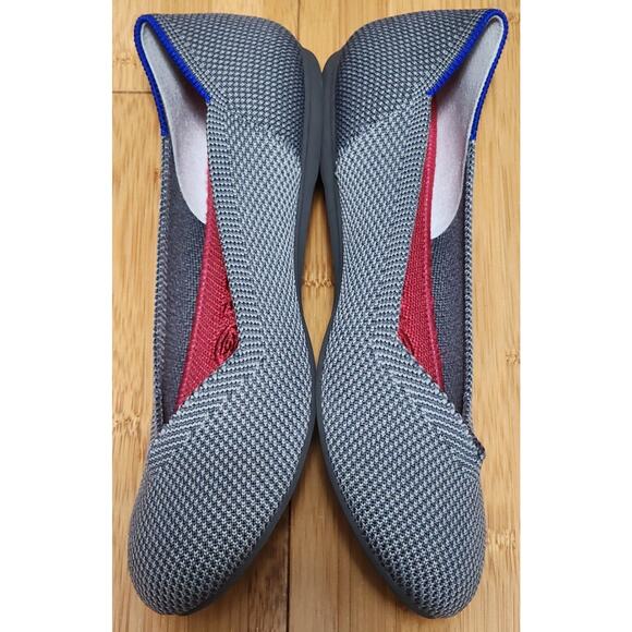 ROTHY'S The Flat Round Toe Gray Knit Birdseye Ballet Comfort Shoes Size 5.5 - Picture 7 of 9